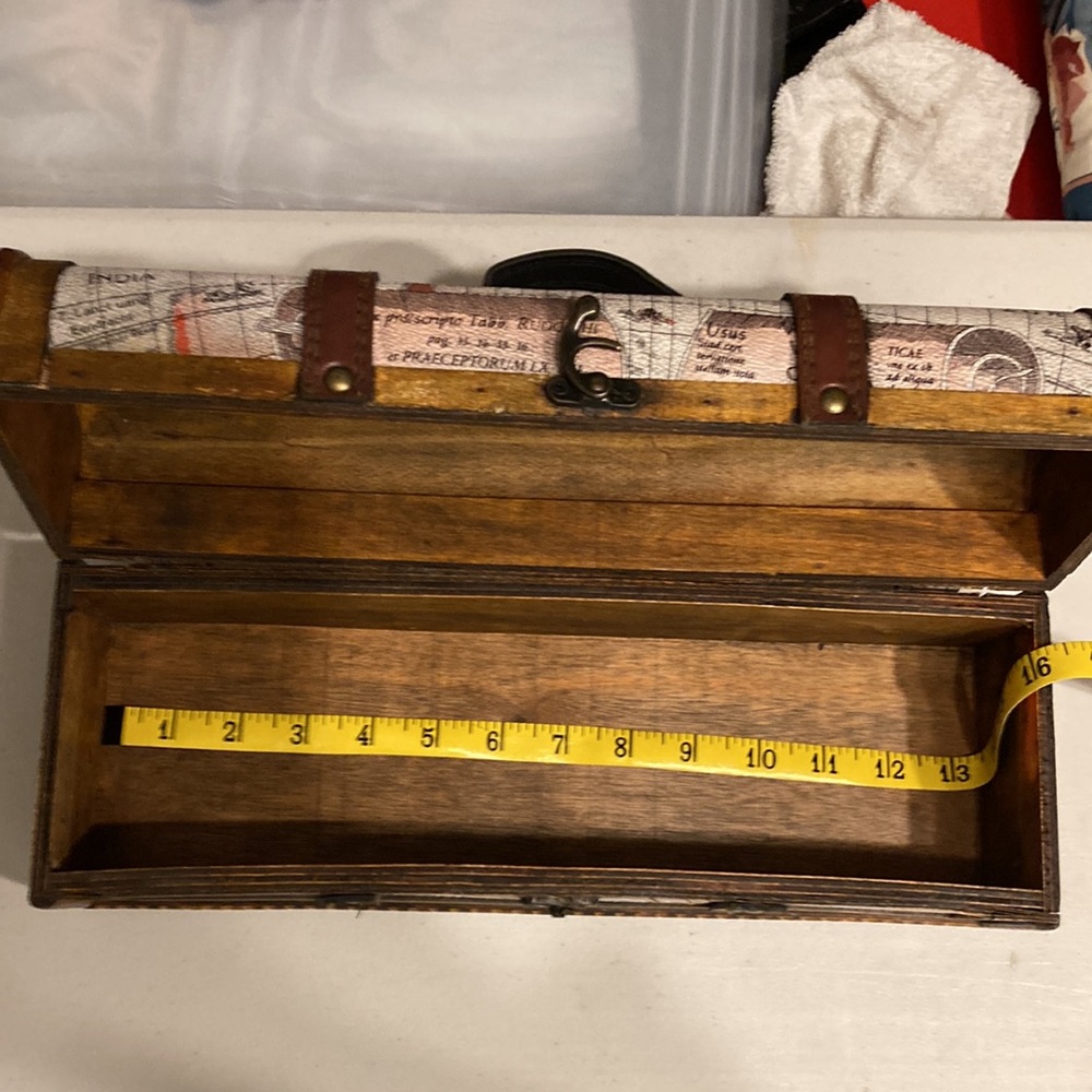 Decorative Old Map Wood & leather Wine Box - Picture 10 of 10